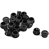 20Pcs 16mm Universal Black Plastic Cable Snap Locking Bushing Grommet
