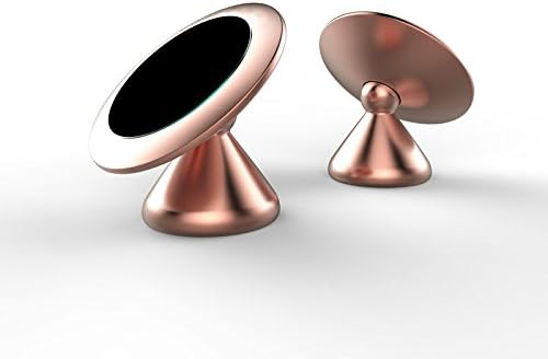 Car Mount Premium Metal Magnetic Cell Phone Holder 360 Degree Rotatable Universal for All Types of Smart Phone (rose gold)