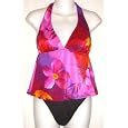 Juniors Tankini Top/Bow Side Modified Bottom Swimsuit - Pink Floral