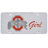 Ohio State Buckeyes Silver Girl Design License Plate