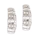 Bridal C.Z. Diamond Round Baguette Silver J-Hoop Earrings