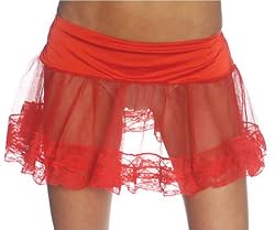Lace Petticoat Crinoline Short Skirt Slip Red