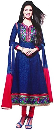 Floral Embroidery Suit Fabric Dress Anarkali Unstitched Salwar Kameez Fabric India