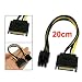 SATA 15 Pin Male to 6 Pin PCI-Express PCI-E Card Power Adapter Cable 20cm