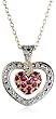 18k Gold Overlay Sterling Silver Ruby and Diamond-Accent Heart Pendant, 18"