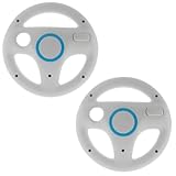 GTMax 2 Pack White Mario Racing Steering Driving Wheel for Nintendo Wii