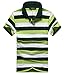Aoibox Men's Short Sleeve Striped Polo Shirt