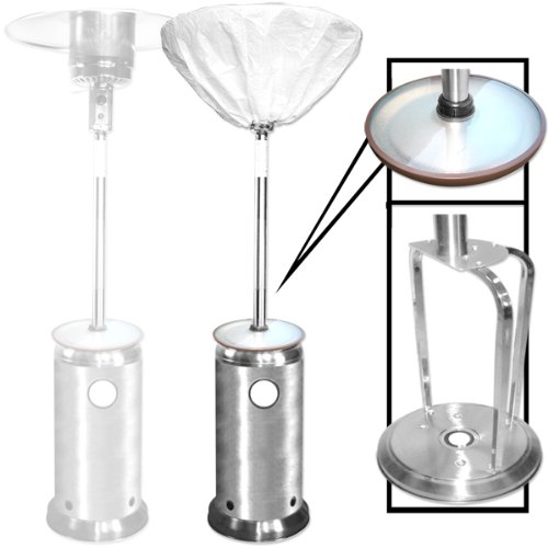 Outdoor Stainless Steel Patio Heater w/ Wheel, Regulator and Cover