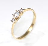14k Yellow Gold side round Fashion Rings