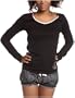 Baby Phat Junior's L/Seck Tee W/Boxer Short, Black, Large