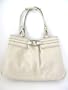 AUTHENTIC Ellen Tracy "Carina" Handbag Tote Satchel in Pearl Ivory Bone White Leather