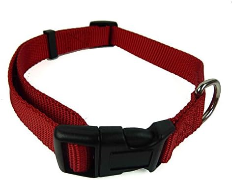 Dog Collar, Pet Durable, Adjustable Nylon 1- Inch by Smizel (Red)