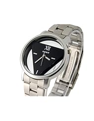 Wilon Men and Women Stainless Steel Watches with Triangle-Shaped Dail Plate (Black) M.