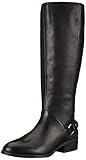 Lauren Ralph Lauren Women's Micaela Wide Calf Riding Boot, Black Burnished Calf, 9 B US