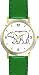 Polar Bear Animal - WATCHBUDDY&reg; DELUXE TWO-TONE THEME WATCH - Arabic Numbers - Green Leather Strap-Women's Size-Small