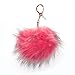 CC Fox Faux Fur Cell Phone Purse Key Chain, Coral