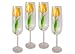 ArtisanStreet's Tulip Champagne Flutes. Set of 4. Yellow & Orange. Hand Painted. One of a Kind