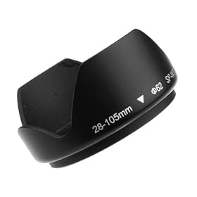 Mennon Thumb Lock Mount DC-b 62 62mm Hood for 28-105mm Lens, Black