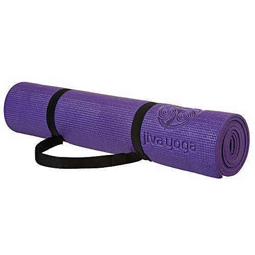 Jiva Non-Slip Yoga Mats With Free Carrying Strap and Bag ✮ 1/4 Inch Thick Memory Foam ✮ Best Yoga Mat for Pilates, Gym, or Home Exercises ✮ Eco-Friendly ✮ Easy for Travel ✮ 100% Money Back Guarantee