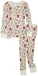 Tea Collection Girls 2-6x Leaf Long-Sleeve Set, Milk, 5