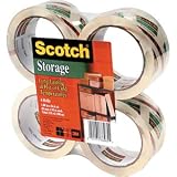 3M Scotch Storage/Packaging Tape - 48mm x 50 meters - 3'' Core - 4 Rolls Per Pack