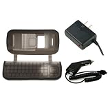 LG enV VX-9900 VX9900 Black Silicone Skin Case Cover - Bundled with 12v Rapid Premium Car Charger and Home Travel Wall AC Adapter Charger