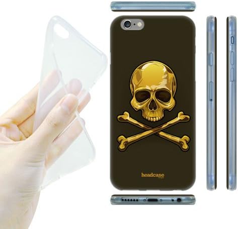Head Case Designs Gold Skulls and Crossbones Gel Back Case Cover for Apple iPhone 6 4.7