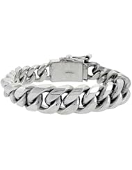 Sterling Silver Graduated Cuban Curb Link Bracelet 5/8 inch wide, sizes 8, 8.5 & 9 inch