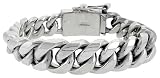Gent's Sterling Silver 5/8 (16 mm) Wide, Graduated Cuban (Curb) Link Bracelet, in 8, 8 1/2 & 9