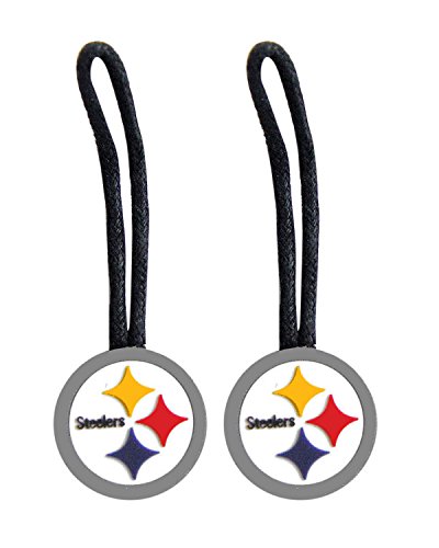 NFL Pittsburgh Steelers Sports Team Logo Zipper Pull Charm Tag Set Luggage Pet ID