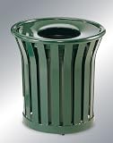 Howard Americana 24 gallon 2' 'x1/4' ' Steel Slats Open Top Green Waste Receptacle MT22VSGN
