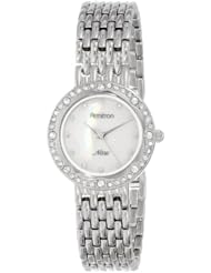 Armitron Womens 75/5190MPSV Swarovski Crystal Accented Silver-Tone Bracelet Watch