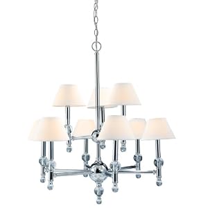 Eurofase 14760-013 Bauhaus 9-Light Chandelier, Chrome White by Eurofase