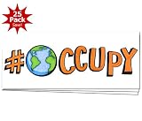 Hashtag Occupy Global Wall Street Protest OWS WE ARE THE 99% Window or Bumper Sticker 25-PACK