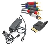 GTMax Power Adapter for Microsoft XBOX 360 + Xbox 360 Component Cable