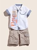 GUESS Screen Button-Down and Short Set