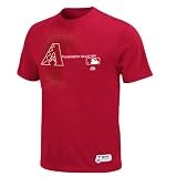 MLB Men's Arizona Diamondbacks Authentic Collection Change Up Short Sleeve Basic Tee (Bright Cardinal, Large)