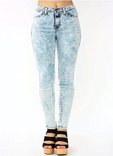Janestore Fashion plus size high waist acid wash classic denim pants jeans XL 2XL 3XL