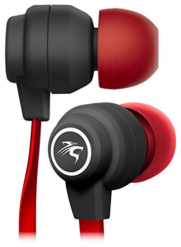 Sentey LS-4105 In-ear Headphones with Mic, Black/Red