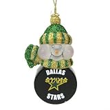 SC Sports Dallas Stars Light-Up Snowman Puck Ornament 3-Pack - Dallas Stars Set of 3