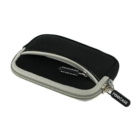 rooCASE Neoprene Sleeve (Black) Carrying Case for Panasonic Lumix DMC-TS3 Digital Camera