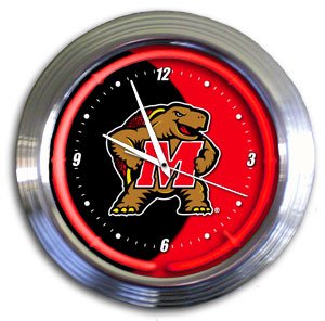 Maryland Terrapins Varsity Neon Clock