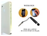Original Apple iPhone 4 and 4S Milk White case with Clear Side (for AT&T Verizon Sprint) + [Free] Screen Protector [hk4]