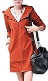 Z-SHOW™ Women's Leisure Thin Loose Trench Coats(Lily Orange,L)