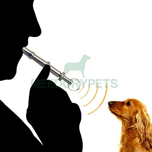 Dog Training Whistle - Sturdy Stainless Steel Key Ring with Adjustable Pitch - Teach Skills &amp; Train Your Dogs to Stop Barking - Lifetime Guarantee