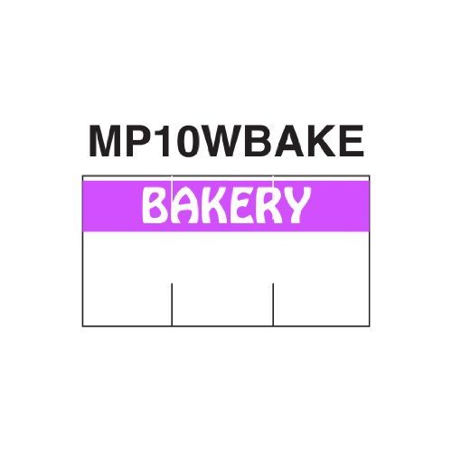 Purple Reverse on White"Bakery" Labels to fit Monarch 1110 Pricing Guns. 16 Rolls with 1 Free Ink Roller.