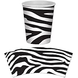 Zebra Print Beverage Cups Party Accessory (8 count)