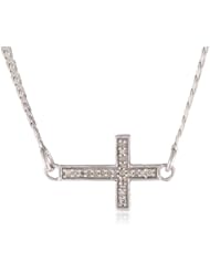 18K Rose Gold Plated Sterling Silver Key Pendant Necklace (1/5 cttw, I-J Color, I3 Clarity), 18"