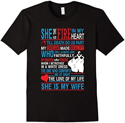 Men's The love of my life she is my wife t shirt XL Black