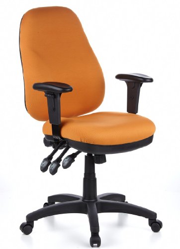 Hjh Office 702010 Siège de Bureau Pivotant Zénith Pro Tissu Orange Tissu Micro Velours Résistant de Grande Qualité